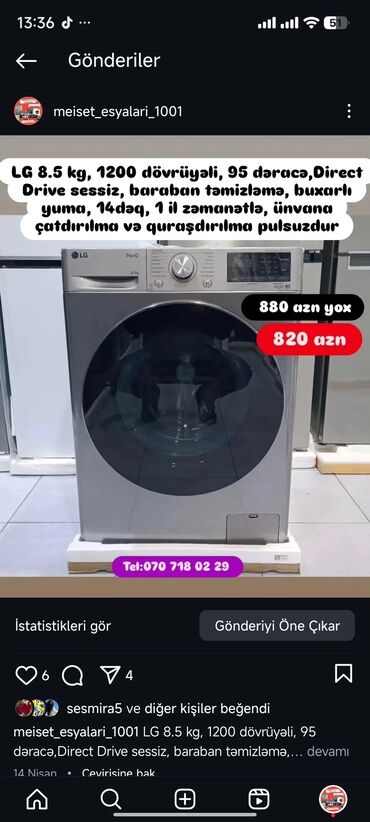 Paltaryuyan maşınlar: Paltaryuyan Anbardan satiş.Qimətlər aşagida qeyd olunub.Ünvana — 76