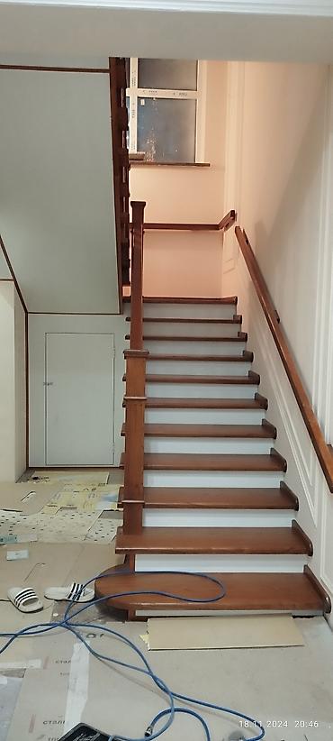 Деревянные лестницы: Деревянная лестница Для дома, Форма лестницы: Прямая, Стиль: Классический — 14