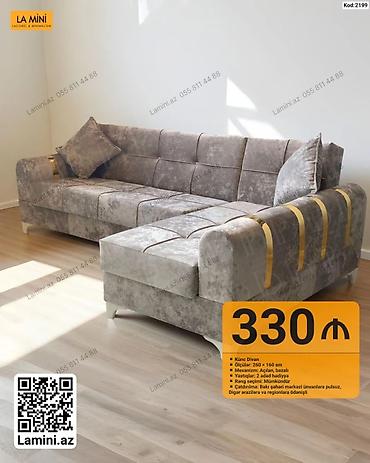 Диваны: Künc divan – Kod: 2199 - Ölçülər: 260 x 160 sm - Mexanizm: açılan — 1