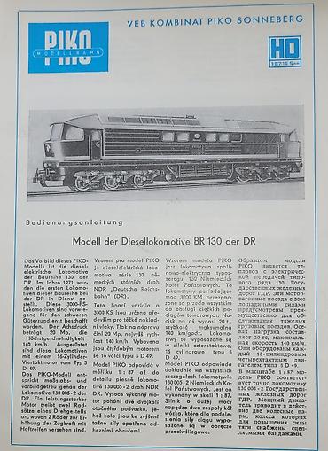 Avtomobil modelləri: PIKO HO miqyas (1:87) model dəmir yolu dəsti. Lokomotiv: DR (Deutsche — 3