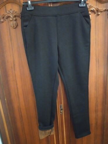 женские черные брюки: Women's Pant Bershka, M (EU 38), цвет - Голубой