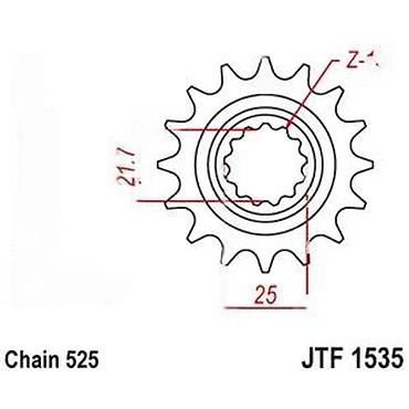 oval: Prednji zupčanik za motocikl – JT Sprockets JTF1535 (525 lanac) - — 6