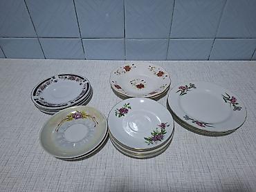 Наборы посуды: Набор столовой посуды и салатников. Фарфор «ЗИК» (белый с золотой — 24