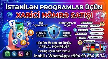 Xarici və virtual nömrə xidməti - İstənilən ölkədən virtual nömrələr lalafo.az -da Xarici və virtual nömrə xidməti - İstənilən ölkədən virtual nömrələr