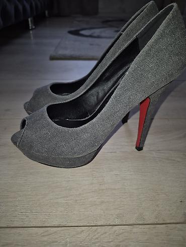 bele patike 36: Sive ženske salonke s otvorenim prstima (peep toe) – Milano - — 3