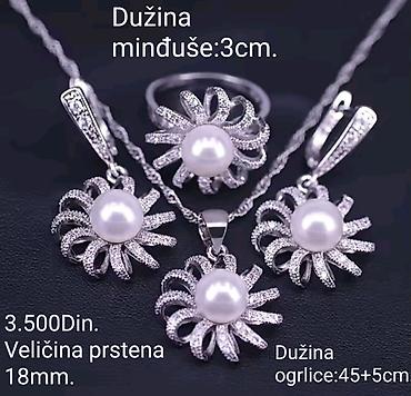 nakit od mesinga: Posrebreni komplet nakita sa biserima, cirkonima i žigom S925 od — 1
