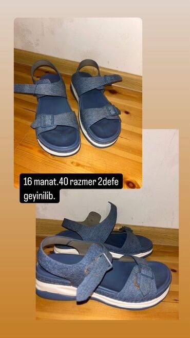 Basanoşka və səndəllər: Ölçü: 40, rəng - Göy, Yeni