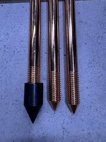 Металлические прутья: Медные штыревые заземлители с резьбовым соединением Комплект штырей — 1