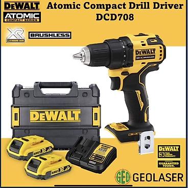 Электр шаймандары: Аккумуляторная дрель‑шуруповёрт DeWALT DCD708 (Atomic Compact Series) — 4