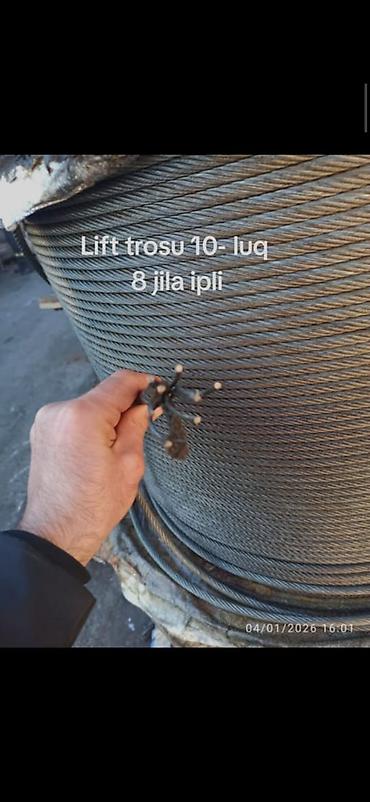 baraban: Lift trosu – 10 mm - Quruluş: 8 jila ipli (8 x strands) - Material — 2