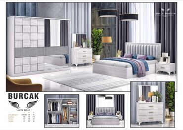 химчистка мебели: Двуспальная кровать, Шкаф, Трюмо, 2 тумбы, Турция, Новый