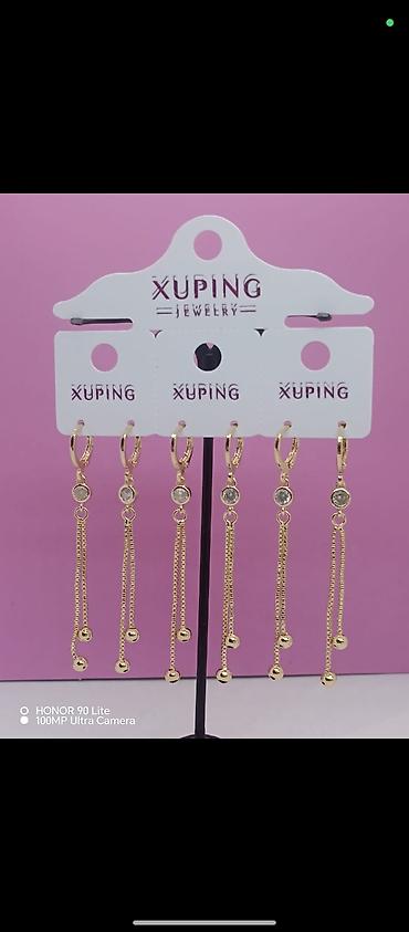 xuping sırğalar: Xuping Jewelry markalı qadın sırğaları – qızılı rəngdə, müxtəlif — 4