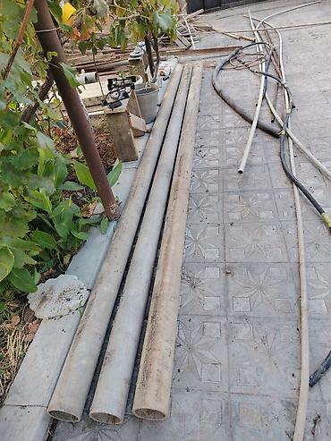 su cənləri dəmir: 3 eded diametri 120 mm qalınlıq 10mm uzunluğu 4 metr asbest boru her — 2