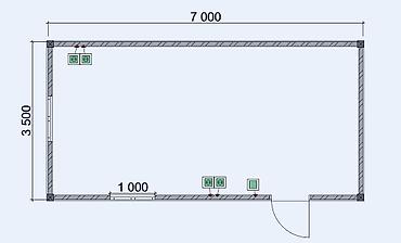 Продажа модульных домов: Бытовой модульный дом Размер 7х3.5 24.5м² 10 см толщина — 11