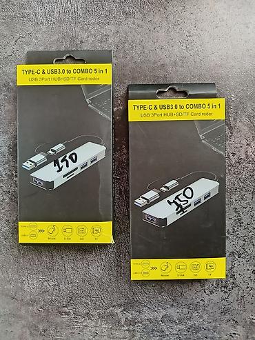 USB-хаб/кардридер 5-в-1 TYPE‑C &amp; USB3.0 to COMBO 💵Цена 550 сом
