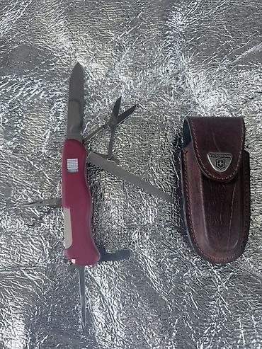 Аңчылык жана балык уулоо: Мультитул-нож Victorinox с кожаным чехлом - Бренд: Victorinox (клинок — 2