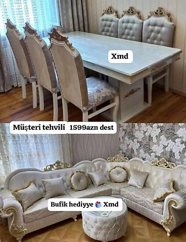 qədimi oturacaqlar: Klassik üslubda yemək və qonaq otağı dəsti - Dəst tərkibi: - Geniş — 1