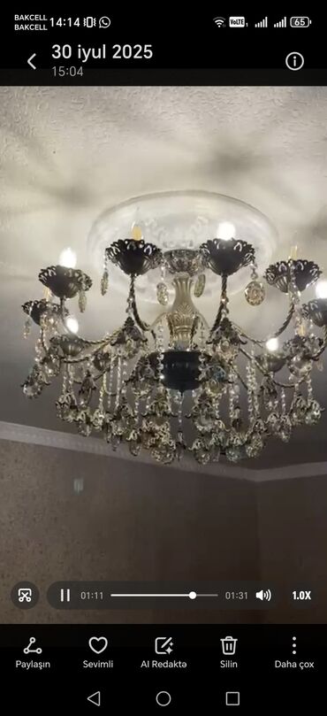 şam ağaci: Çılçıraq, 10 və daha çox lampa, Metal