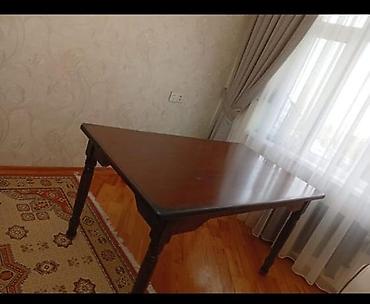 taxta asılqan: Taxta yemək/iş masası - Material: bərk taxta, tünd qəhvəyi rəng - — 1