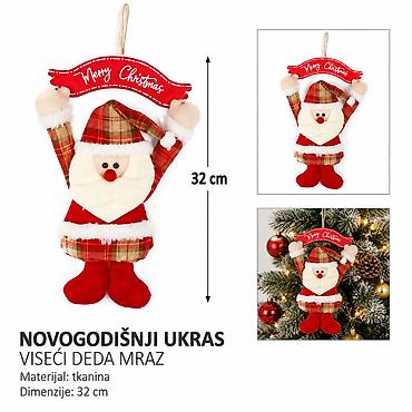 KMT Viseći ukras Deda Mraz od tkanine 2905269 Dekorativni božićni