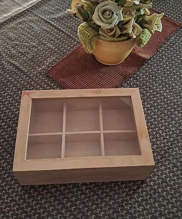 mega maxi cvece: Kutija za čaj. Drvena . Nova. dimenzije 23x16x5,5 cm — 1