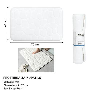 KMT prostirka sa tamnim kamenim dezenom, bela – 3213162 - Brend: Kmt