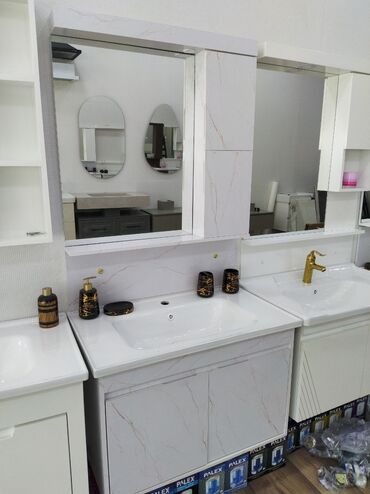 buddha hamam: Hamam mebeli dəsti – lavabolu şkaf və güzgülü asma dolab - Üslub
