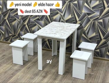 Masa və oturacaq dəstləri: Mətbəx üçün, Yeni, 4 stul