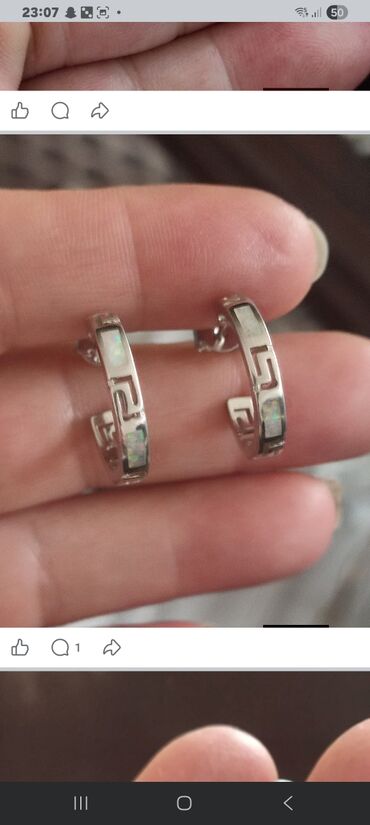 Minđuše: Srebrne minđuše – više modela, srebro 925. - Model 1: polukružne — 5