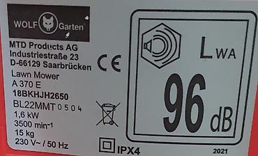 Otbiçənlər və trimmerlər: WOLF-Garten A 370 E elektrikli biçənək - Növ: Elektrik çim biçənək — 1