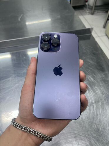 айфон x цена бишкек: IPhone 14 Pro Max, Колдонулган, 128 ГБ, Deep Purple, Коргоочу айнек, Кабель, Куту, 84 %