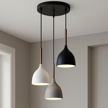 Ev saatları: Çılçıraq, 3 lampa, Metal