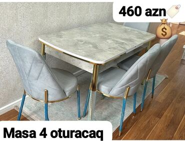 Masa və oturacaq dəstləri: Yeni, 4 stul
