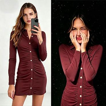 mindjusice: Ribana košulja-haljina sa dugim rukavima

Haljina: 2.500 dinara
S M L — 3