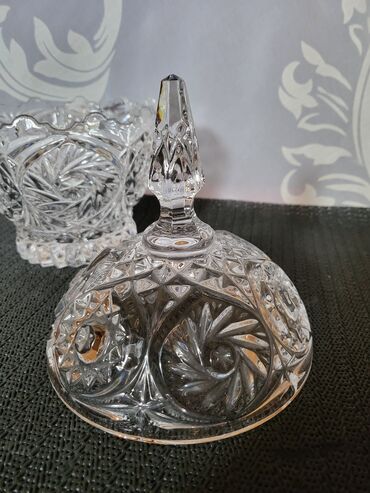 Kuhinjski setovi: Bombonijera nova kristal Zajecar 70te. Nova bombonijera,sve na njoj — 8