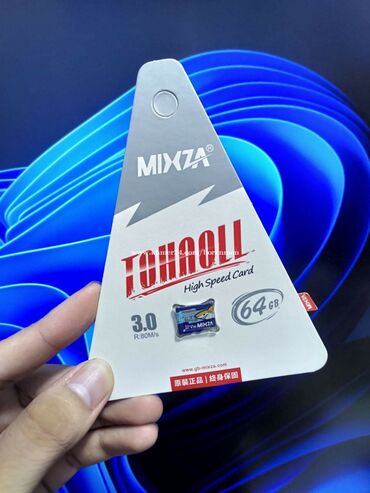 yaddaş kart: Micro SD card MIXZA 64 GB+card reader, adapter . Qaraçuxurda