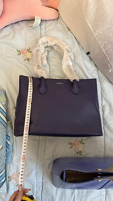 Çantalar: FURLA çantası – klassik tote model - Rəng: tünd bənövşəyi/dərin indigo — 3
