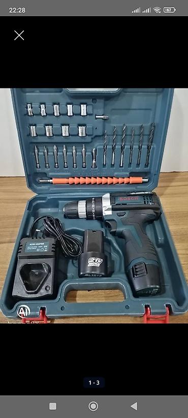 hacar desti: Bosch akkumulyatorlu şurup-sıxan və matkap dəsti Xüsusiyyətlər: - 21V — 1