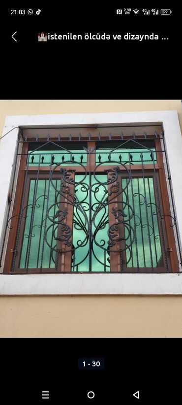 Digər metal məhsullar: Dəmir barmaqlıq və məhəccər hazırlama xidməti - Pəncərə üçün klassik — 1