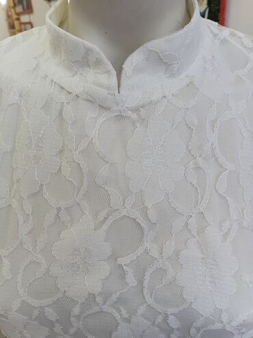 Haljine: Duga bela čipkana haljina - Elegantna bela haljina od bogate cvetne — 8