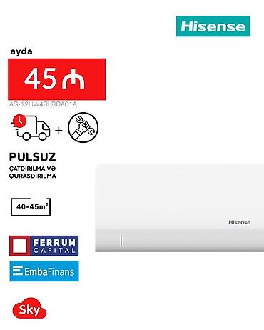Kondisioner Hisense, Yeni, 40-45 kv. m, Split sistem, Kredit var, Pulsuz quraşdırılma