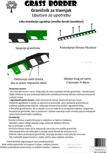 Baštenski alati i oprema: Graničnik za travu 100m-set sa 400 klinova ** _Besplatna dostava._** — 9