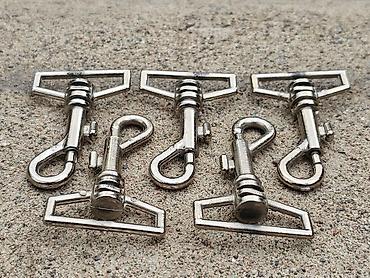 Аксессуары для шитья: Карабин, фурнитура. Металлический поворотный карабин — 5