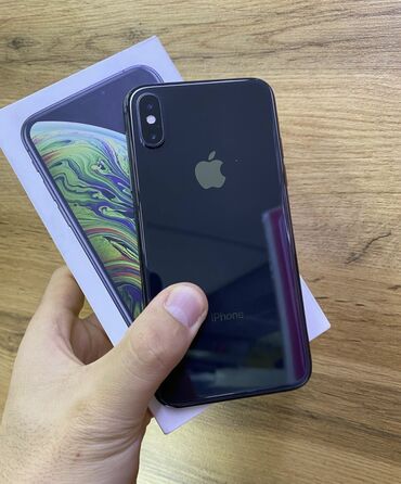 купить телефон айфон 6 бу: IPhone Xs, Б/у, 256 ГБ, Black Titanium, Чехол, 77 %