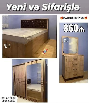 telefon sifarisi: Yataq otağı dəsti – Yeni və sifarişlə Qiymət: 860 ₼ Matras hədiyyə — 1