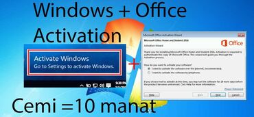 Başqa xidmətlər: Windows +Office aktivasiyasi cemi 10 manata