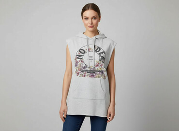 szara bluza z kapturem hm: Reserved, Bluza z kapturem damska, rozmiar M