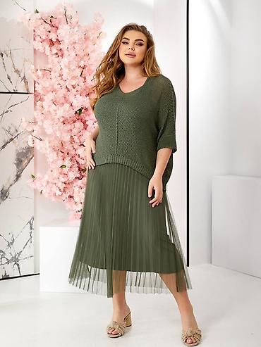 Haljine: 🔥Plisirana midi haljina od tila – ženska - Elegantna plisirana suknja — 3