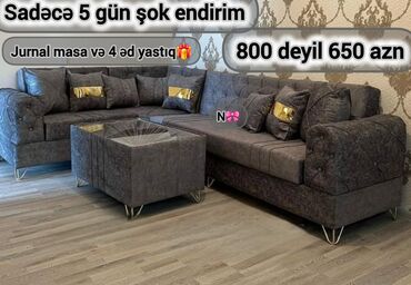 Masa və oturacaq dəstləri: Satılır:*Birbaşa istehsalçıdan KÜNC DİVAN*🩶 Qeyd: Ölçüsü