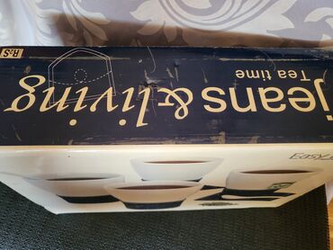Kuhinjski setovi: Solje nove za kafu,caj Jeans - Living komplet. Solje sa porcelanskim — 14